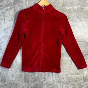 Red‎ fleece zip up jacket Cozy Kids Small 4-6  #fleecelove